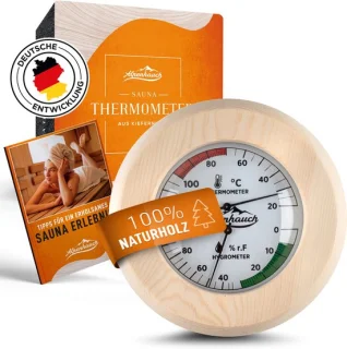 Saunathermometer en hygrometer van hout
