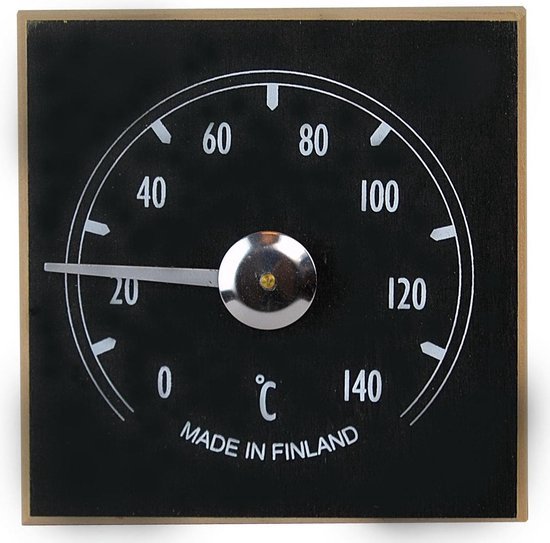 Saunia Sauna Thermometer Hout Zwart Vierkant review