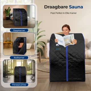 SereneLife Draagbare Infrarood Sauna Zwart 101,6x83,8 cm