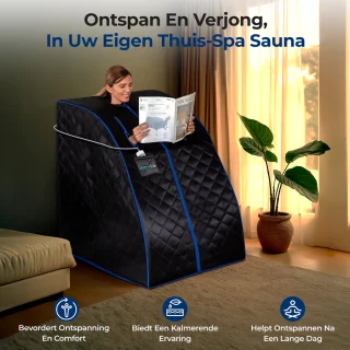 SereneLife Draagbare Infrarood Sauna Zwart 101,6x83,8 cm