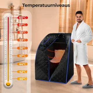 SereneLife Draagbare Infrarood Sauna Zwart 101,6x83,8 cm