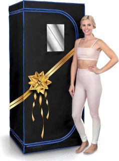 De SereneLife Infrarood Saunabox 90 x 180 cm Zwart in één oogopslag