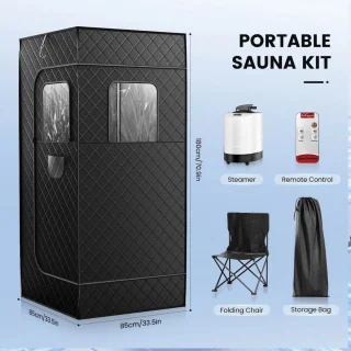 Serolux Draagbare Sauna 360° Stoomgenerator 1000W Zwart
