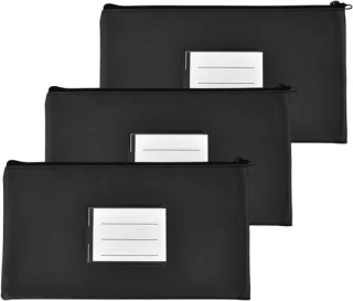 Set van 3 faux leather documentfolders A5 met rits en venster