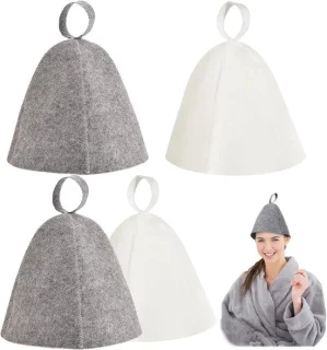 Set van 4 vilten saunahoeden