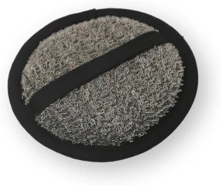 SnelShoppen - Cosmeticapunch 15 cm, zwart/natuurlijk, sauna lijn, premium linnen product, huidverzorging, exfoliërend, wasbaar, ideaal voor ontspannin