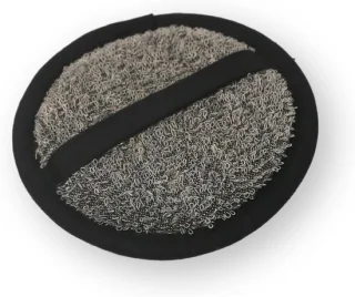SnelShoppen - Cosmeticapunch 15 cm, zwart/natuurlijk, sauna lijn, premium linnen product, huidverzorging, exfoliërend, wasbaar, ideaal voor ontspannin