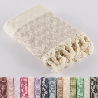 SnelShoppen fouta hamamhanddoek XXL, 100 x 180 cm, mocha