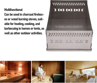 SnelShoppen - RVS Sauna Steenmand 50kg Zware Saunasteenhouder voor Houtkachel, Draagbare Multifunctionele Steenhouder voor Camping, Buiten, Thuis Saun