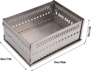 SnelShoppen - RVS Sauna Steenmand 50kg Zware Saunasteenhouder voor Houtkachel, Draagbare Multifunctionele Steenhouder voor Camping, Buiten, Thuis Saun