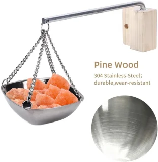 SnelShoppen sauna aromatherapie kom RVS wandmontage 12 cm vierkant