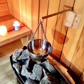 SnelShoppen sauna aromatherapie kom RVS wandmontage 20 cm