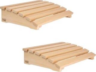 SnelShoppen - sauna hoofdkussen set van 2 - gebogen Abachi hout