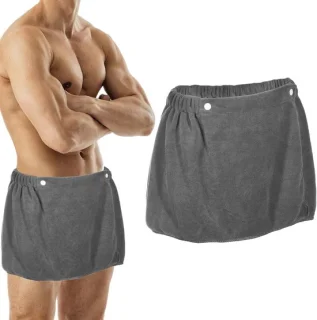 SnelShoppen soft sauna kilt heren 35x140 cm grijs