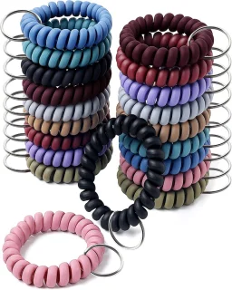 Spiraal sleutelhangers 20 stuks waterdicht elastisch 10 kleuren - ShopVlot