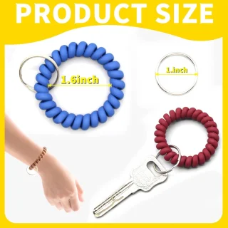 Spiraal sleutelhangers 20 stuks waterdicht elastisch 10 kleuren - ShopVlot