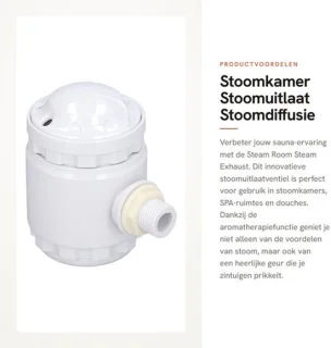 Stoomuitlaat G1/2 buitendraad - stoomgeneratormondstuk - voor sauna en spa