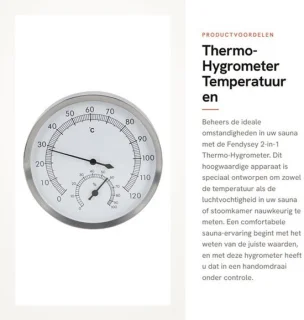 Thermo-hygrometer 2-in-1 roestvrij staal