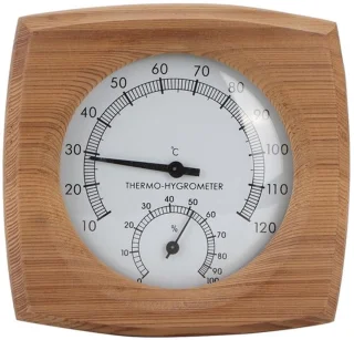 De Thermometer en hygrometer 2-in-1 voor sauna in één oogopslag