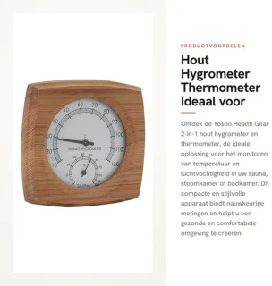 Wat vinden we goed aan de Thermometer en hygrometer 2-in-1 voor sauna