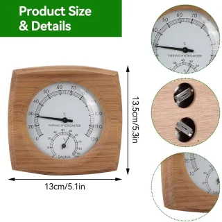 Thermometer en hygrometer voor sauna en stoomcabine