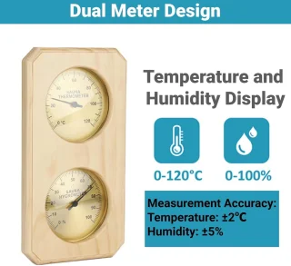Thijox muurmontage sauna thermometer hygrometer 2-in-1