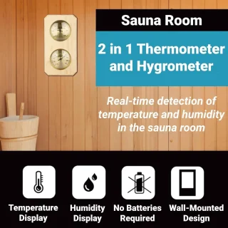 Thijox muurmontage sauna thermometer hygrometer 2-in-1