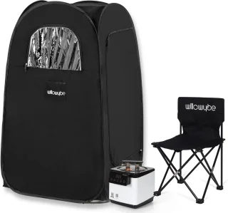 Thuisspa Bluetooth Verdamper Sweat Tent Saunastoel Zwart Draagbare Stoomsauna