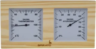 Vemera sauna thermometer en hygrometer met houten frame