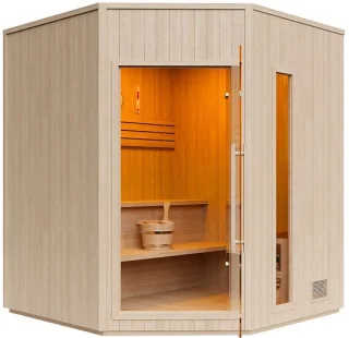 Vente-unique finse hoeksauna met kachel 4,5kw KOTKA
