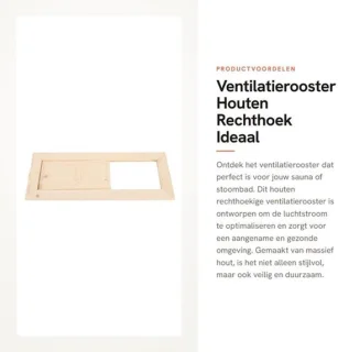 Ventilatierooster houten rechthoek
