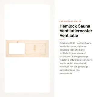 Ventilatierooster voor sauna
