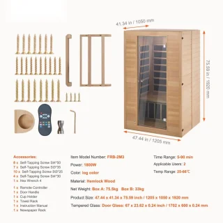 Verre Hemlock 2-persoons infraroodsauna