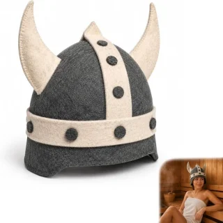 Vilt sauna hut Viking stijl 30x20 cm grijs