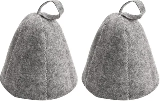 Vilt Saunahoed Grijs 2 stuks