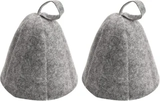 Vilt Saunahoed Grijs 2 stuks