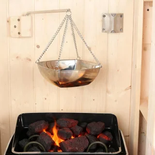 VirtuBuy Sauna Aromatherapiekom Vierkant 20 cm RVS Zilverkleurig