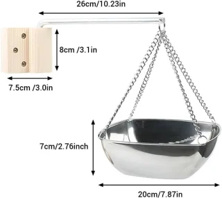 VirtuBuy Sauna Aromatherapiekom Vierkant 20 cm RVS Zilverkleurig