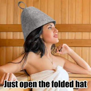 Wool Felt Sauna Hats for Men and Women - 2 Pack Grey