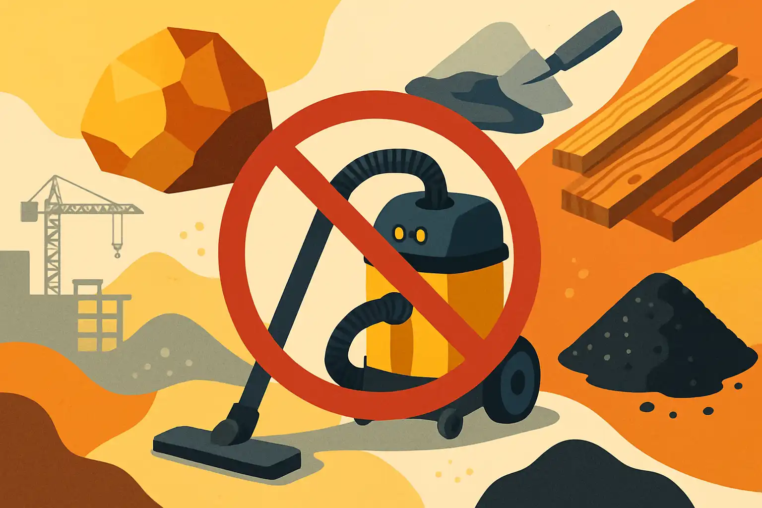 5 verrassende materialen die je niet met een standaard bouwstofzuiger mag opzuigen (en wat je dan wél doet)