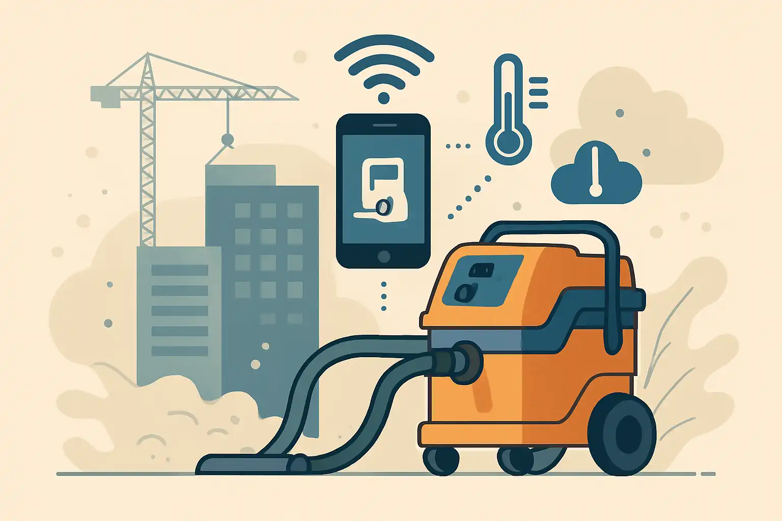 Slimme bouwstofzuigers en IoT: hoe sensoren en apps je stofbeheer op de bouw veranderen