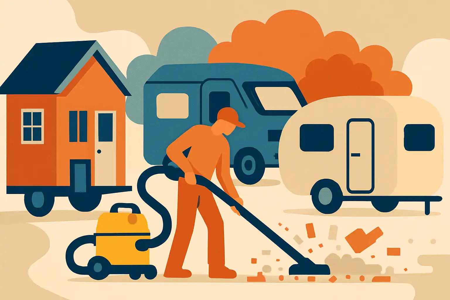 Stofvrij op vier wielen: zo houd je tiny houses, campers en woonwagens schoon tijdens bouw en renovatie