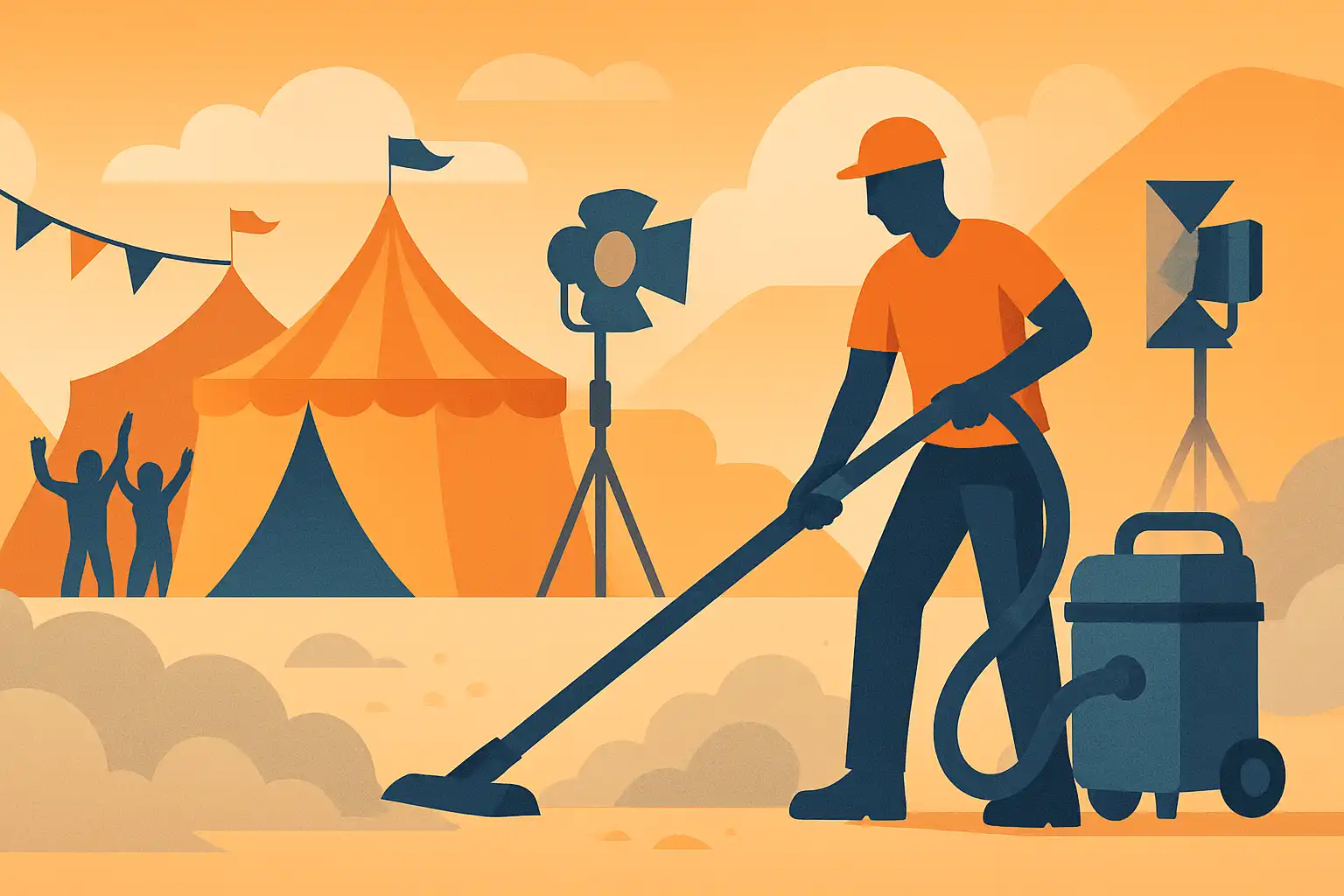 Van festival naar filmset: zo maken bouwstofzuigers tijdelijke werkplekken snel stofvrij