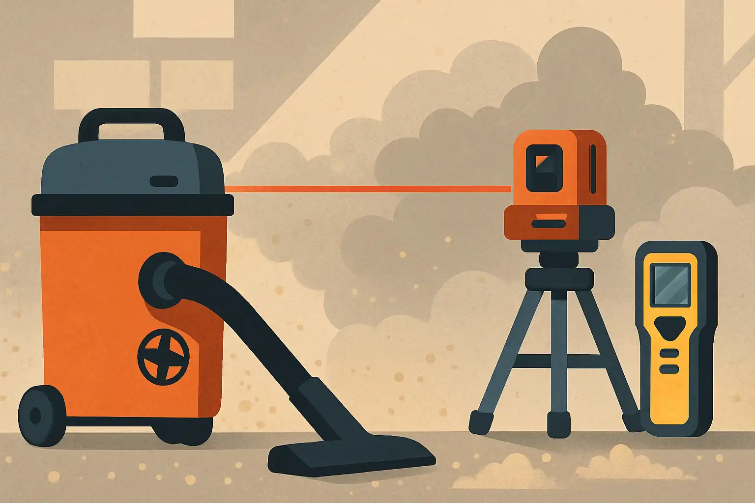 Zo bescherm je lasers en meetinstrumenten op de bouw met een bouwstofzuiger