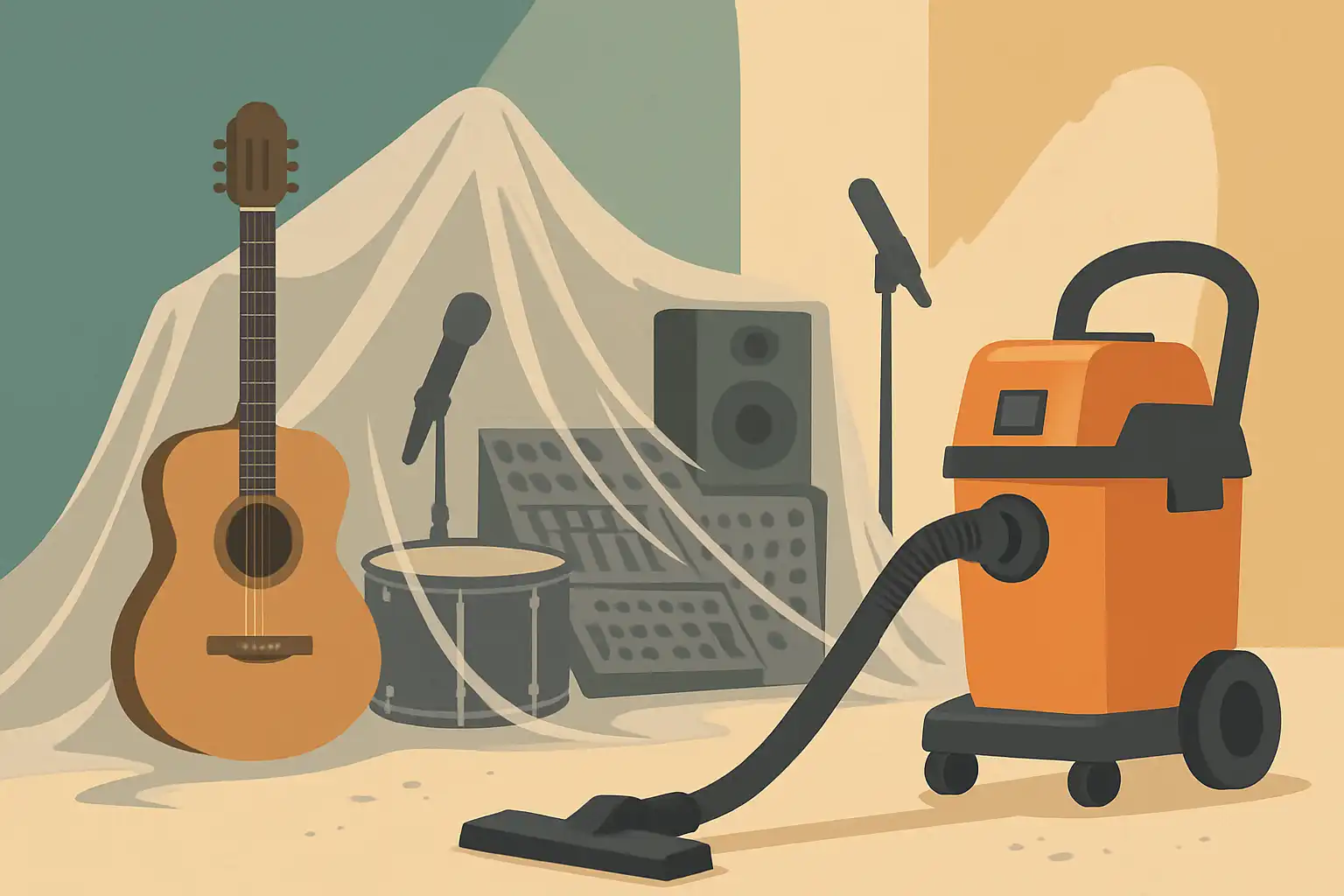 Zo bescherm je muziekinstrumenten en opnamestudio's tijdens renovatie met een bouwstofzuiger