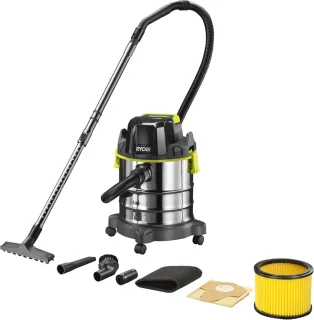 Ryobi 18 V ONE+ snoerloze nat- en droogzuiger R18WDV-0, 82 AW zuigkracht, 18 L reservoir, zonder accu en lader