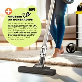 Industriële Nat- en Droogzuiger 30L 2200W - HEPA Filter en Blaasfunctie