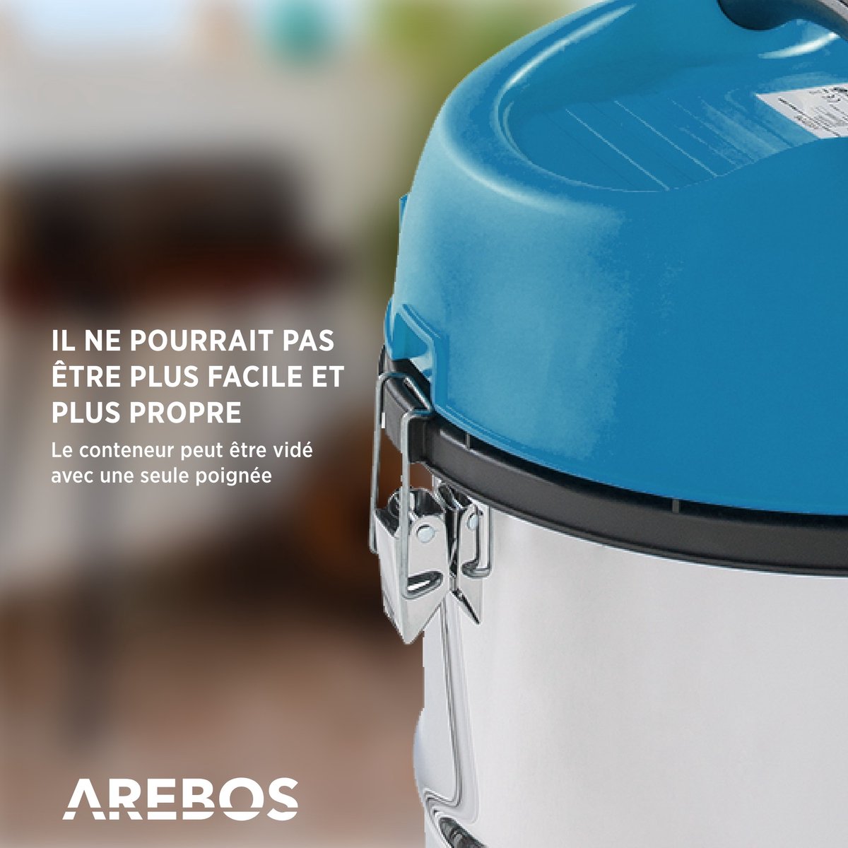 AREBOS Industriële stofzuiger 30L 1300W geel