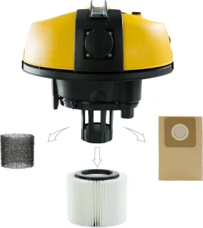 AREBOS Industriële stofzuiger 30L 1300W geel