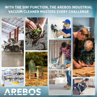 AREBOS Industriële stofzuiger 30L 1300W geel